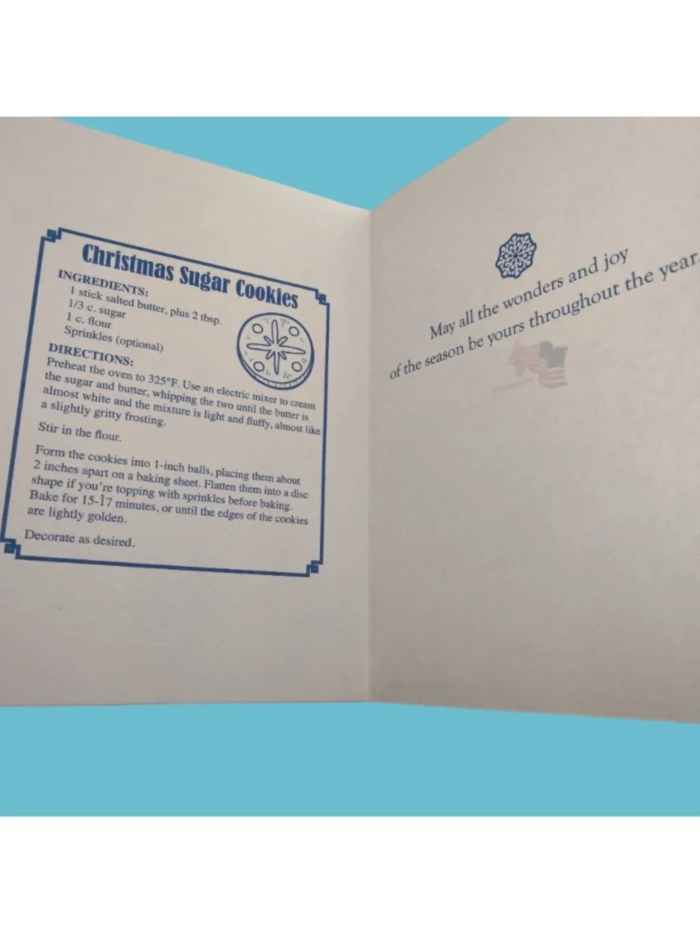 Seasons Greetings Christmas Card Sugar Cookie Recipe